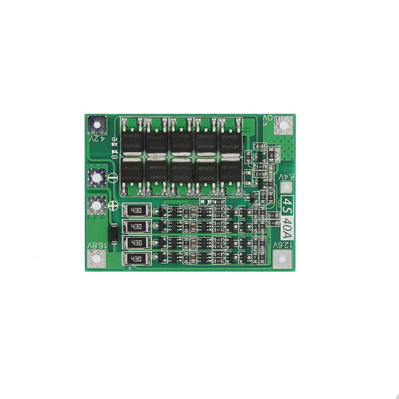 4S 14.8V/16.8V 18650 Lithium Battery Protection Board with Balancing, Supports 40A Drill Start.