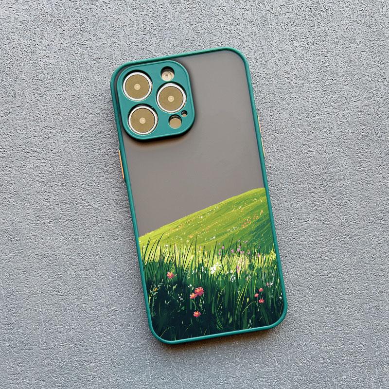 Colorful Wild Mountain Flower Field Phone Case For 17 16 15 14 Pro Max Plus 13 12 Mini 11 Pro Max Shockproof Protective Covers