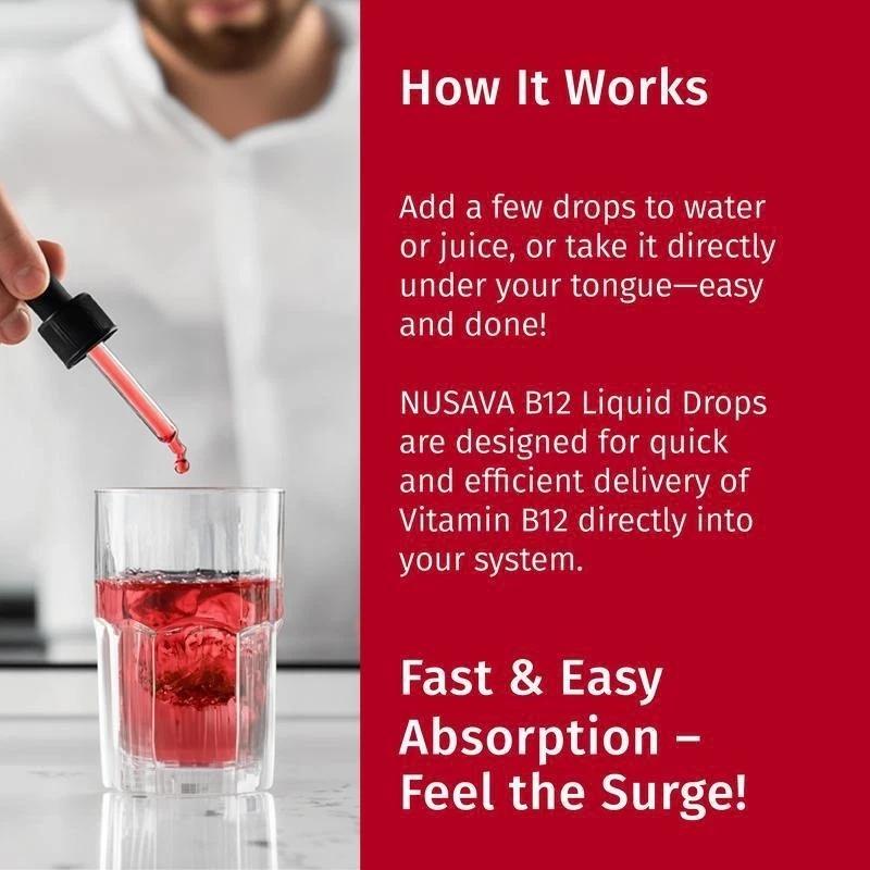Tasty Raspberry Vitamin B12 Liquid Extract 5000 mcg – Sublingual Drops (60ml / 2 Fl Oz)