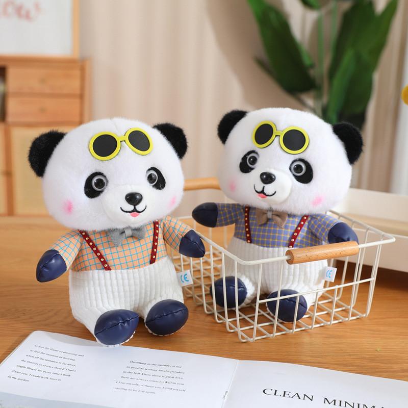Panda Adorable Plush Toy With Bow Tie Sunglasses Stuffed Animal Gift Perfect