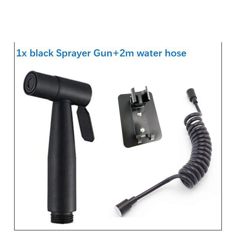 

Черный серебристый ручной унитаз биде распылитель набор из нержавеющей стали 2 м шланг для воды клапан дивертор держатель кран туалет ванная комната душевая лейка black A