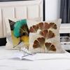 Gold Green Printed Pillowcase Car Sofa Home Decor Modern  Ginkgo Leaf  Decorative Cushion Cover