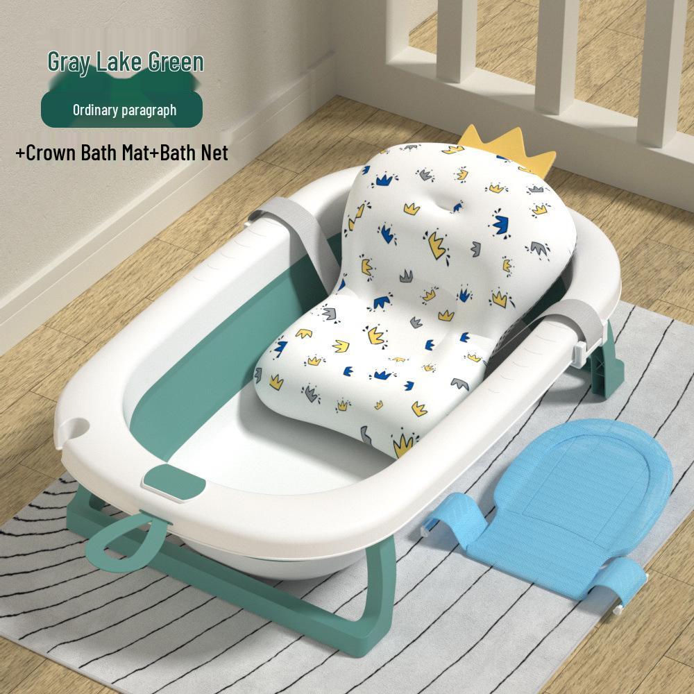Foldable Baby Bathtub - Large, Sit or Lie for Kids, Newborn Bath Essentials for Home Use