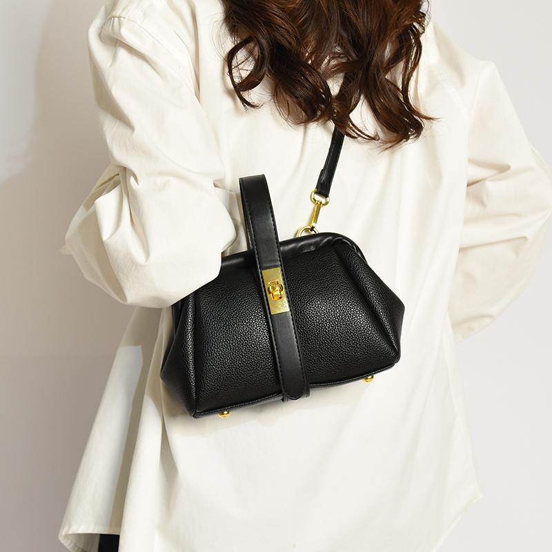 Simple Sense of Luxury Frame PU Shoulder and Crossbody Bags Solid Hasp High Quality Designer Style Handbags for Women 2024 New