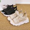 Women's Platform Sports Sandals, Casual Knitted Hollow Out Lace Up Peep Toe Shoes, Outdoor Non Slip Sandals