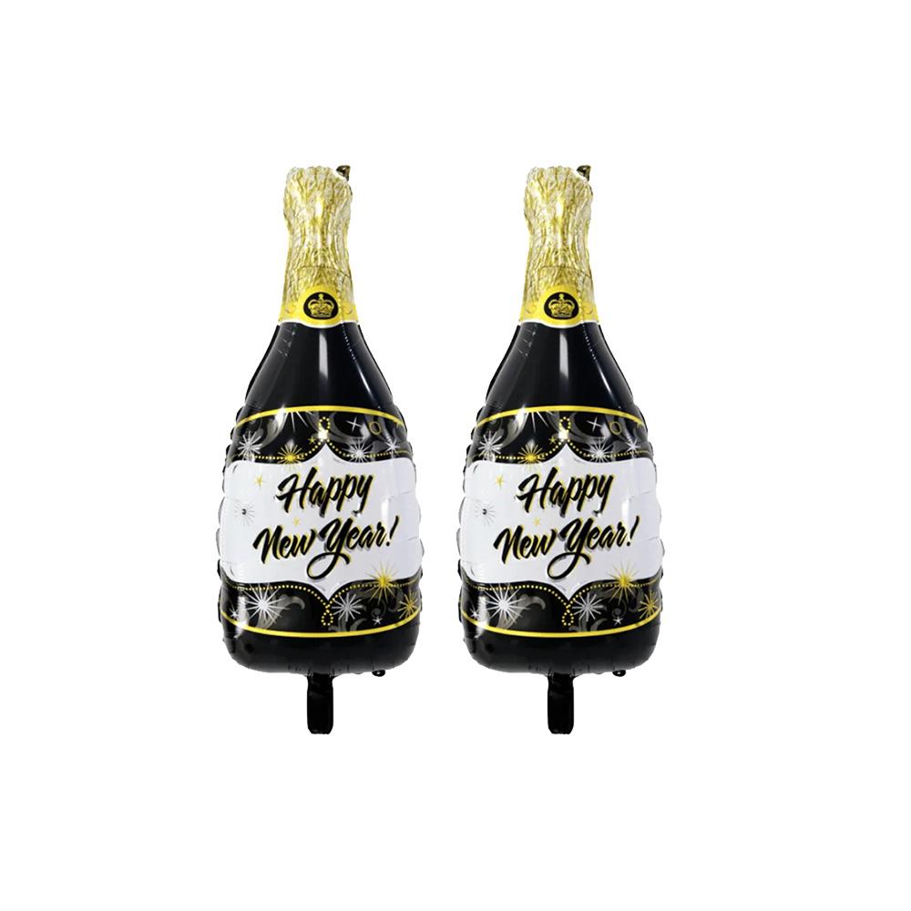 New Years Eve Tableware 2025 Black Gold Theme Balloon Package Cup Napkin Tablecloth Banner Balloon Happy New Year Party Supplies