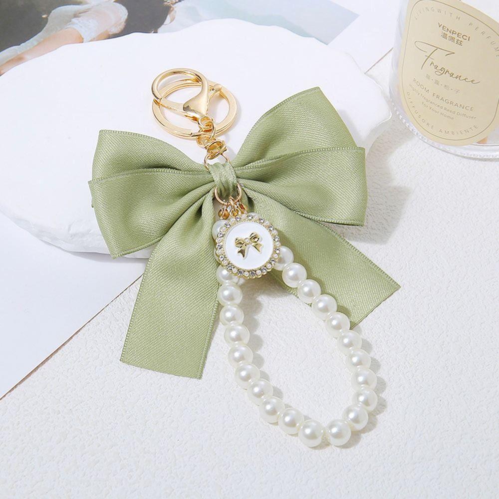Large Bowknot Bowknot Key Chain Multi-color Pearl Bow Hanging Ornament Heart Shape White Bowknot Charm Keychain Gift Giving
