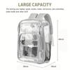 Casual PVC Clear Backpack Large Capacity with Multi-pockets Students Bookbag See Through Waterproof Transparent Backpack Travel