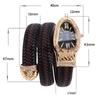 Snake Watch Creative Quartz Watches Dame Rhinestone Leather Armbånd Armbåndsur