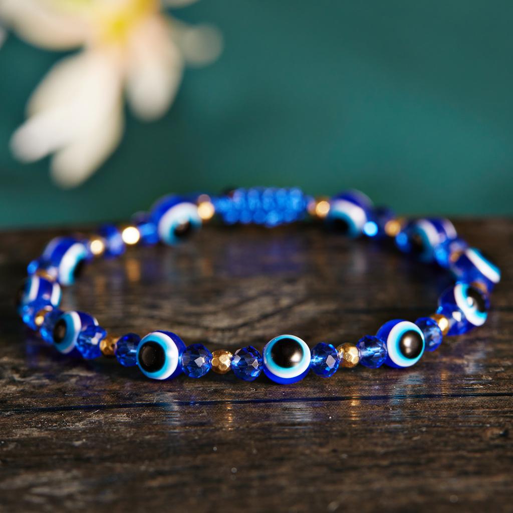 Handmade Boho Turkish Evil Eye Beads Bracelet For Women Men Good Luck Red Rope Woven Gothic Jewelry Party Adjustable Gift