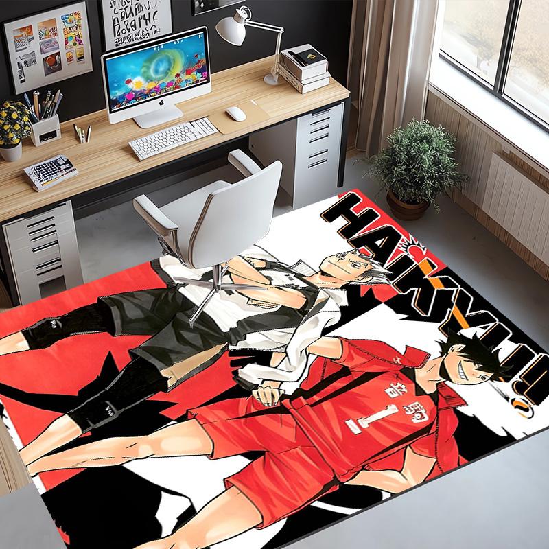 Haikyu Pattern Rug, Indoor/Outdoor Mat, for Picnic, Gameroom, Bedroom, Office, Living Room, Home Decor Carpet, Birthday Gift