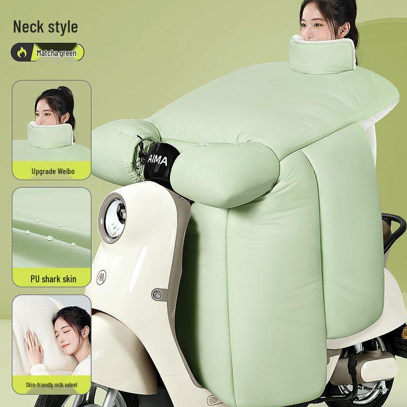 Thickened Velvet-Lined Electric Car & Motorcycle Winter Windshield Quilt: Waterproof & Cold-Proof.