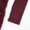 J25DS416 Elegantes einärmeliges plissiertes Netz-Langarmkleid für Damen