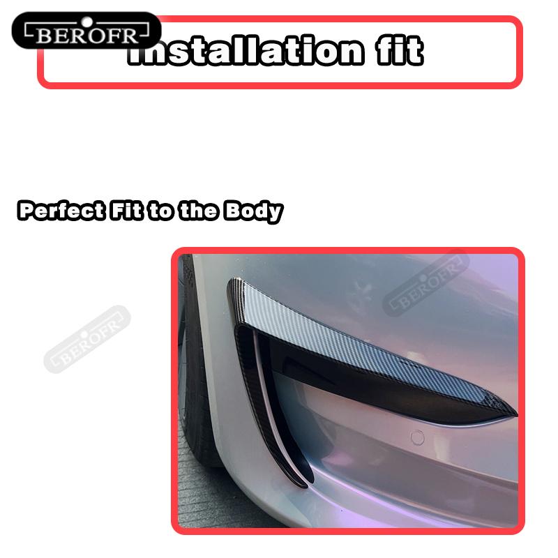 Car Front Bumper Splitter ABS Bright Black Front Bumper Lip Wind Knife ReplacementFor Tesla MODEL 3 Front Bumper Wind Knife