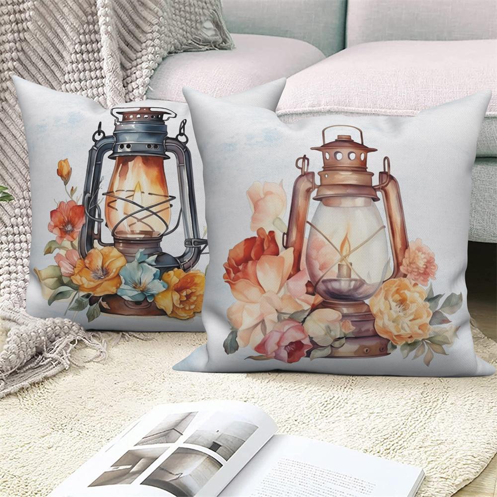 Květinový potisk Dekorativní povlak na polštářek na pohovku auto obývací pokoj Květina Rostlina Polštář