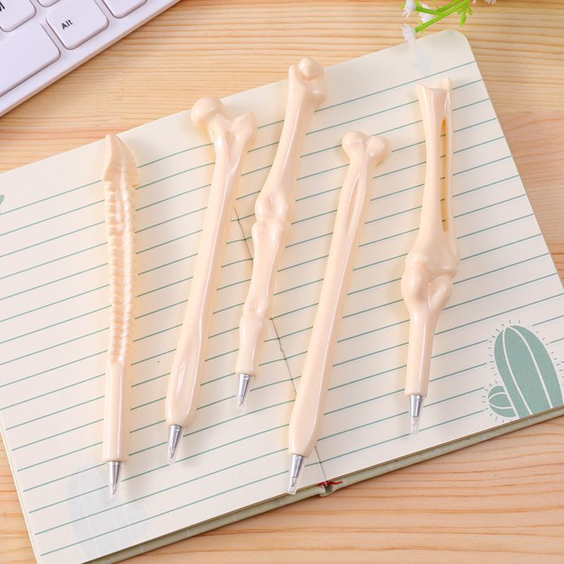 5-Pack Bone-Shaped Ballpoint Pens - Funny Realistic Stationery Gift