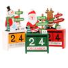 Christmas Wooden Creative Calendar Ornaments Santa Table Decoration Toy Supplies