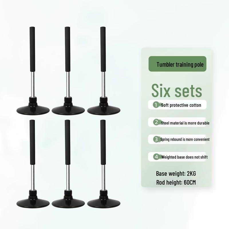 

Thickened 2kg Black Slalom Training Poles with Tumbler Bases (Set of 6)