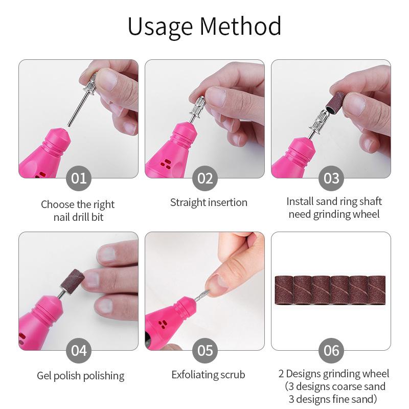"Portable Electric Nail Polisher with Convenient Handle and Cap"