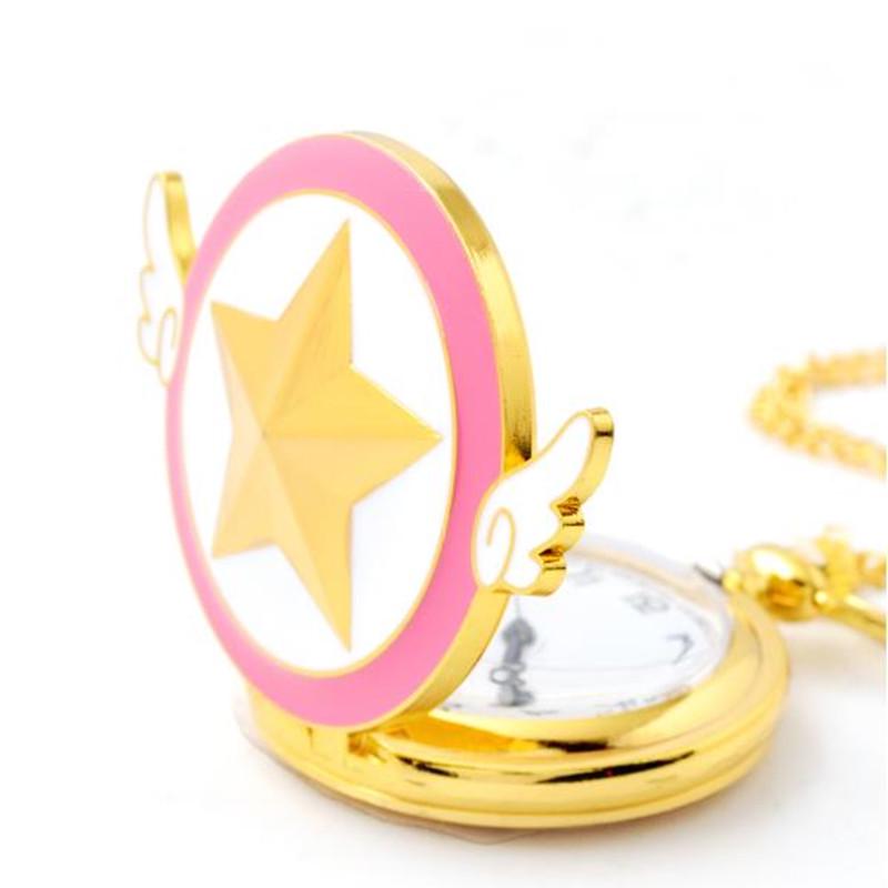 Cartoon Anime Sakura Taschenuhr Damen Quarzuhren Anhänger Zubehör