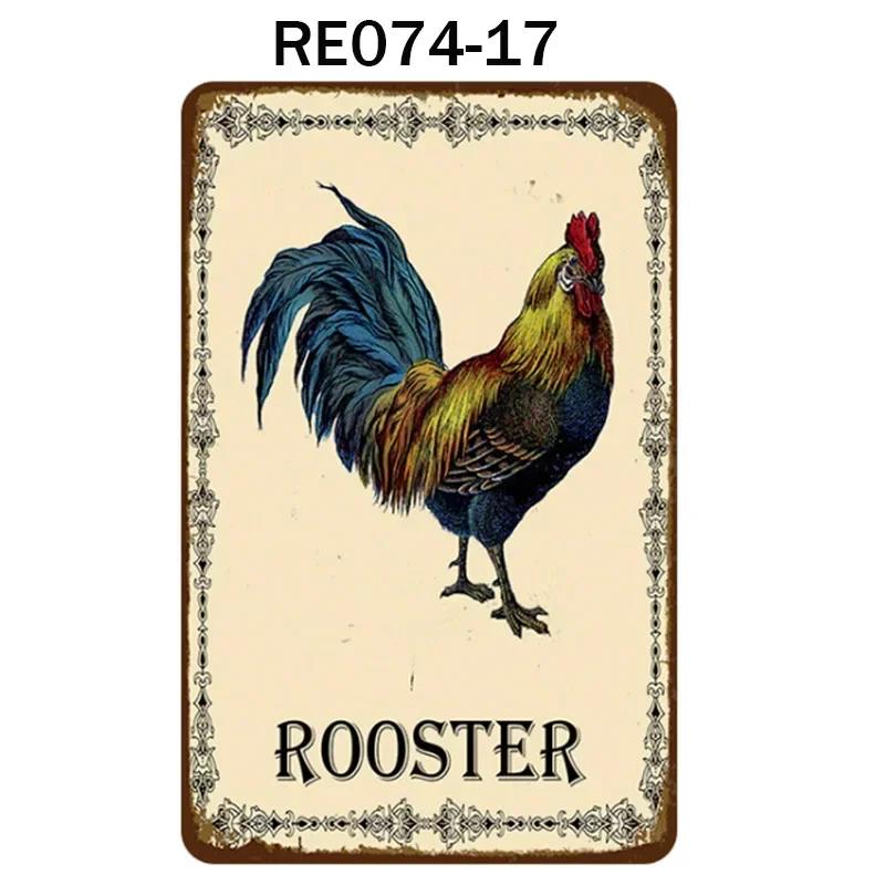 Happy-Hens Fresh Eggs Metal Tinplate Poster Chickens Farm Shop Poster Vintage Restaurant Wall Decor Retro Plaque Signs 20*30cm
