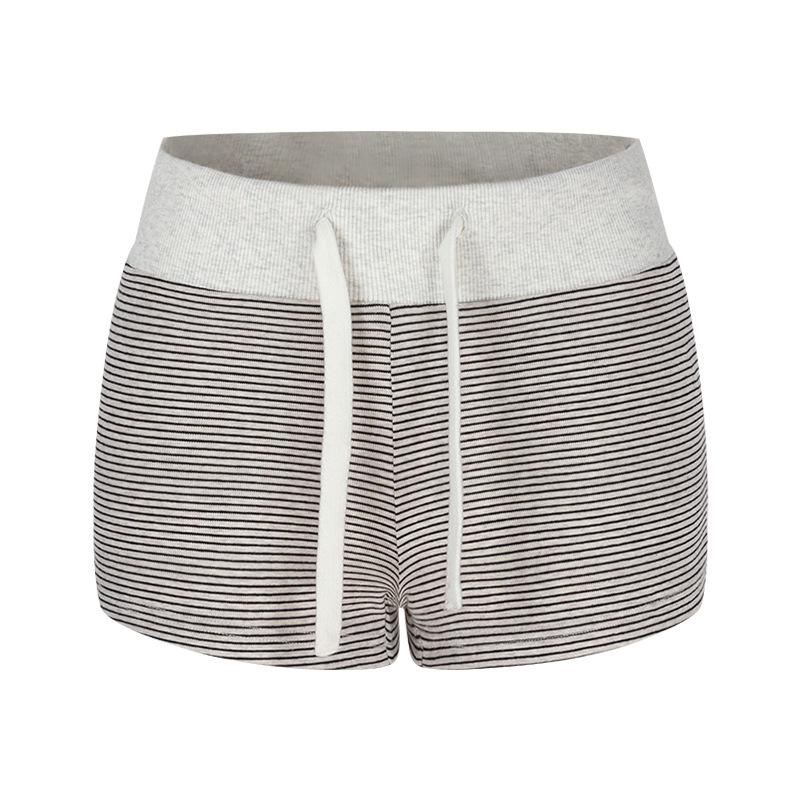 Dámské růžové elastické v pase volného střihu letní sportovní šortky se širokými nohavicemi