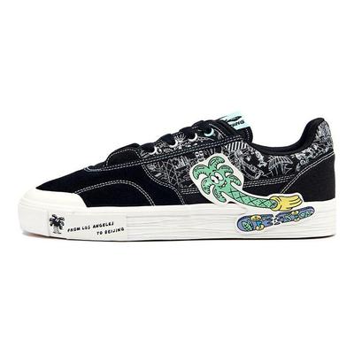 Li Ning Steven Harrington X  Hand-Plant Artist Collaboration Vulcanized Lightweight Durable Low-Top Skate Shoes Men Sneaker Black AECR055-2