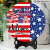 2D Flat Retro Aluminum Wall Stickers In Various Sizes. Independence Day Theme, Fourth of July American Flag, USA Door Decoration/welcome Sign. Ideal