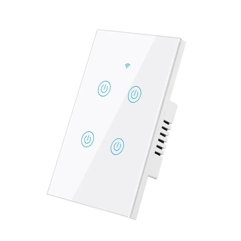 LangYeao Tuya WiFi US AU 1/2/3/4 Gang Smart Touch Wall Light Switch Work with Alexa and Google Home with Neutral Wire