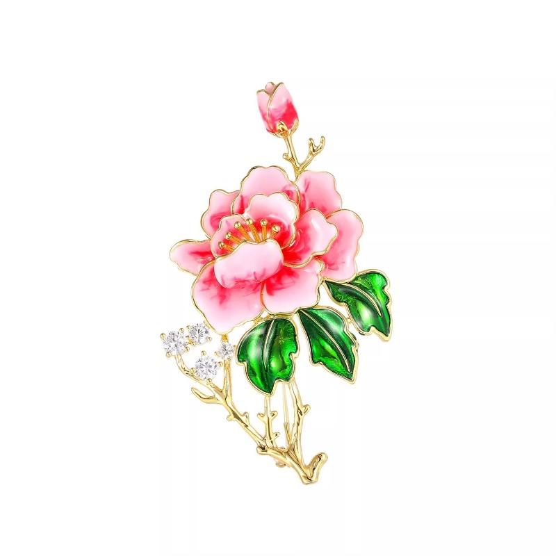 New Chinese-style Peony Flower Brooch or Corsage, Elegant and Luxurious, Exquisite and Delicate Pin.
