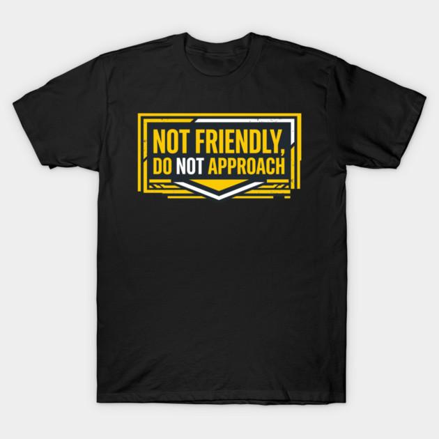 Asian Size Men Black Print T-shirt Not Friendly – Do Not Approach No-Cut Print Cotton Tshirt 2XL чёрный