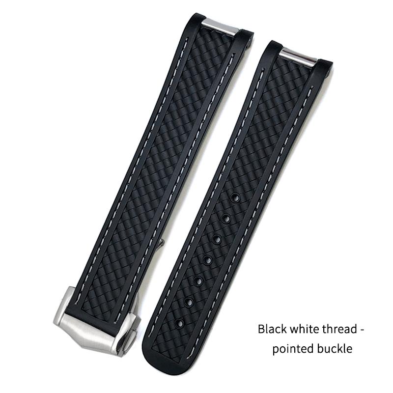 New Curved End Soft Watchband for Omega Aqua Terra 150 18mm 19mm 20mm Black Green Yellow Colorful Rubber Silicone Watch Strap