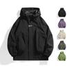 Men's Spring 2026 American Windbreaker: Mountain-Style, Outdoor, Three-Proof, Casual, Loose-Fit Hooded Jacket