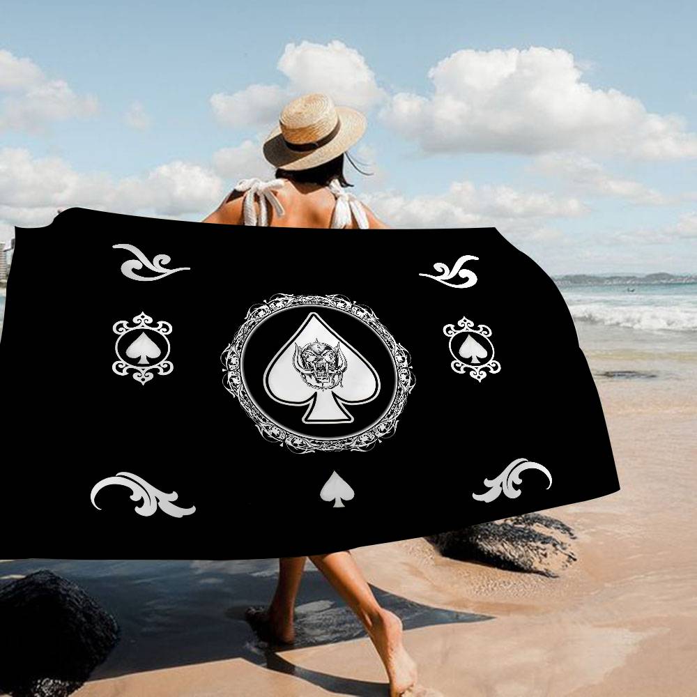

A-Ace O-of S-Spade Microfiber Beach Towel Absorbent Quick dry Soft Yoga Swimming Resort Mountain Climbing Towel W40*H60(CM)