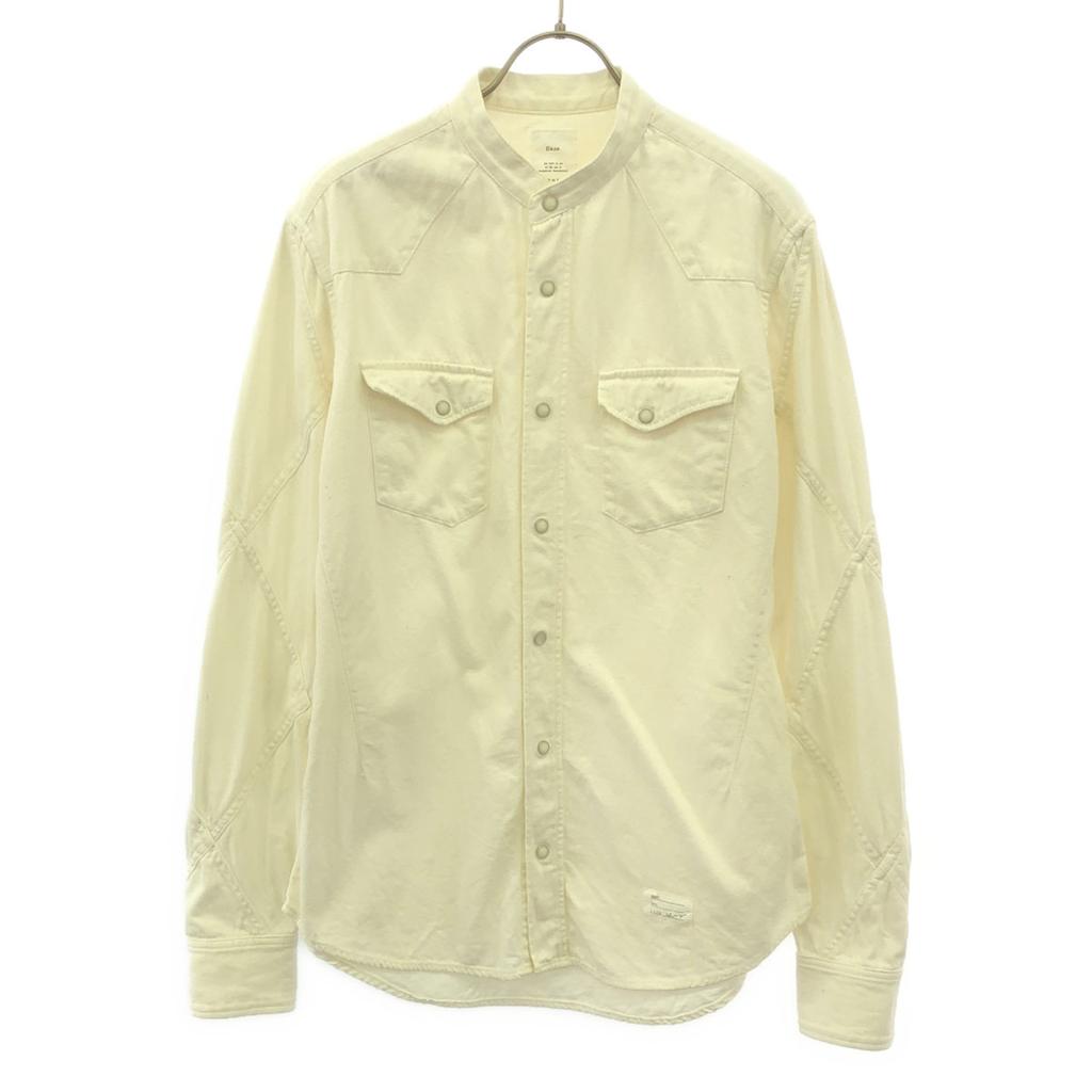 Name. made in Japan Long sleeve Band collar shirt 2 white Men's Used