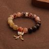 Natural Golden Hair Crystal Garnet Red Glue Flower Crystal Bracelet Lucky Transshipment Wangye Butterfly Bracelet Female Douyin Burst