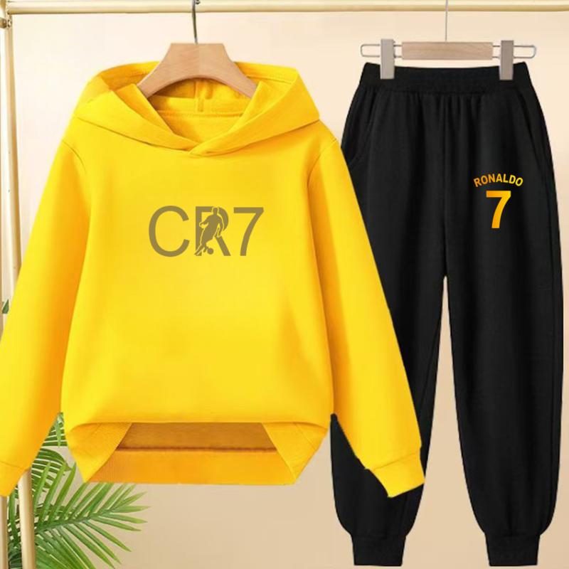A Loose and Casual Sportswear Set of Hooded Sweatshirts and Trousers for Children, Suitable for Boys and Girls Aged 3 To 13