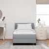 Box Spring Bed with Headboard Light Gray 100 X 200 Cm Fabric