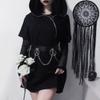 Gothic Waist Chain Alloy and PU Leather Body Chains with Rounded Circle Decor Body Straps Accessories for Women and Girl