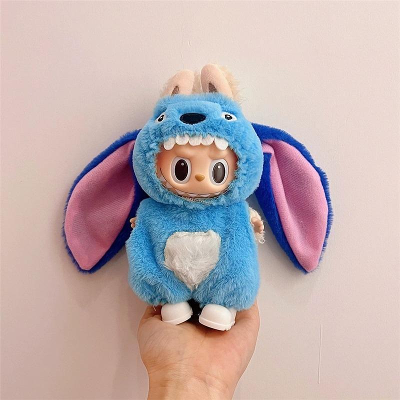 15 17cm For Labubu Doll Disney Goofy Winnie Mickey Minnie Mouse Outfit Clothes Plush Stitch Tigger Cosplay Clothing Accessories