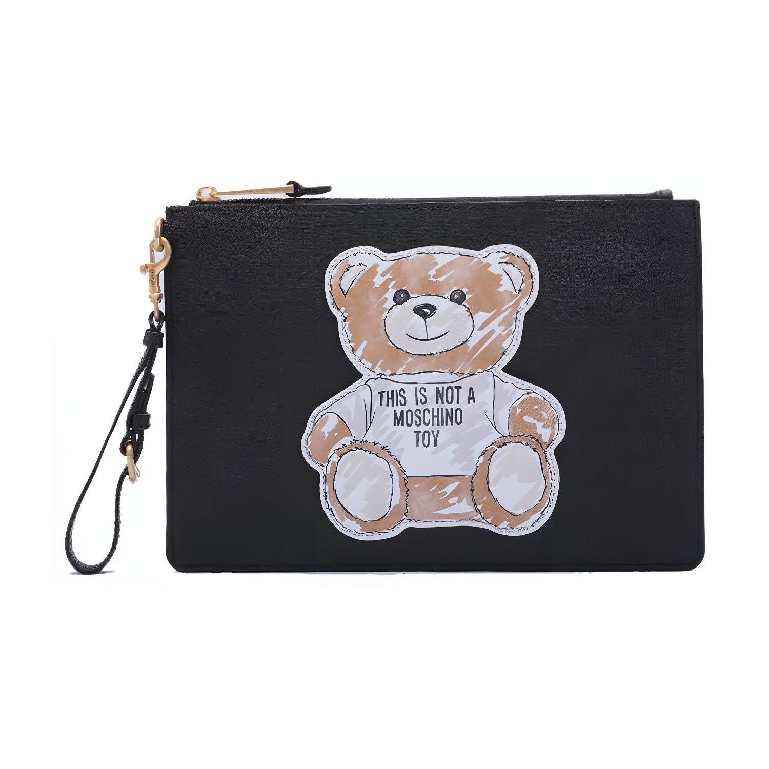 Moschino Cartoon Graffiti Zipper PVC Clutch Women clutch Black 2-T-8444-8210-2555 Basic Set BagDust Bag 18990₽
