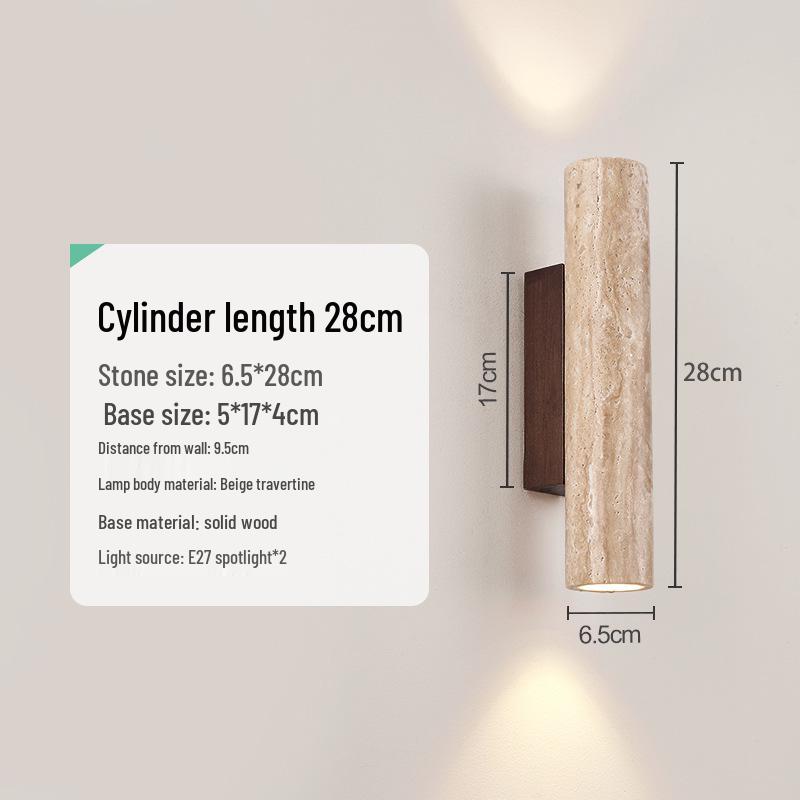 Wabi-sabi Style Yellow Travertine Wall Lamp for Bedroom, Courtyard, or Balcony - Waterproof Outdoor Light.