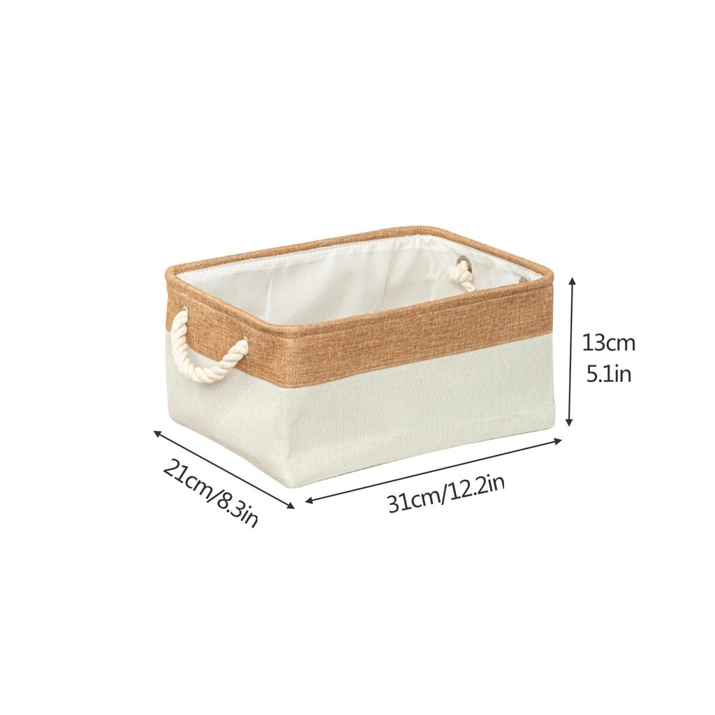 (Foldable for shipping) Simple lidless foldable storage basket, cotton and linen storage box, canvas clothes organizer,