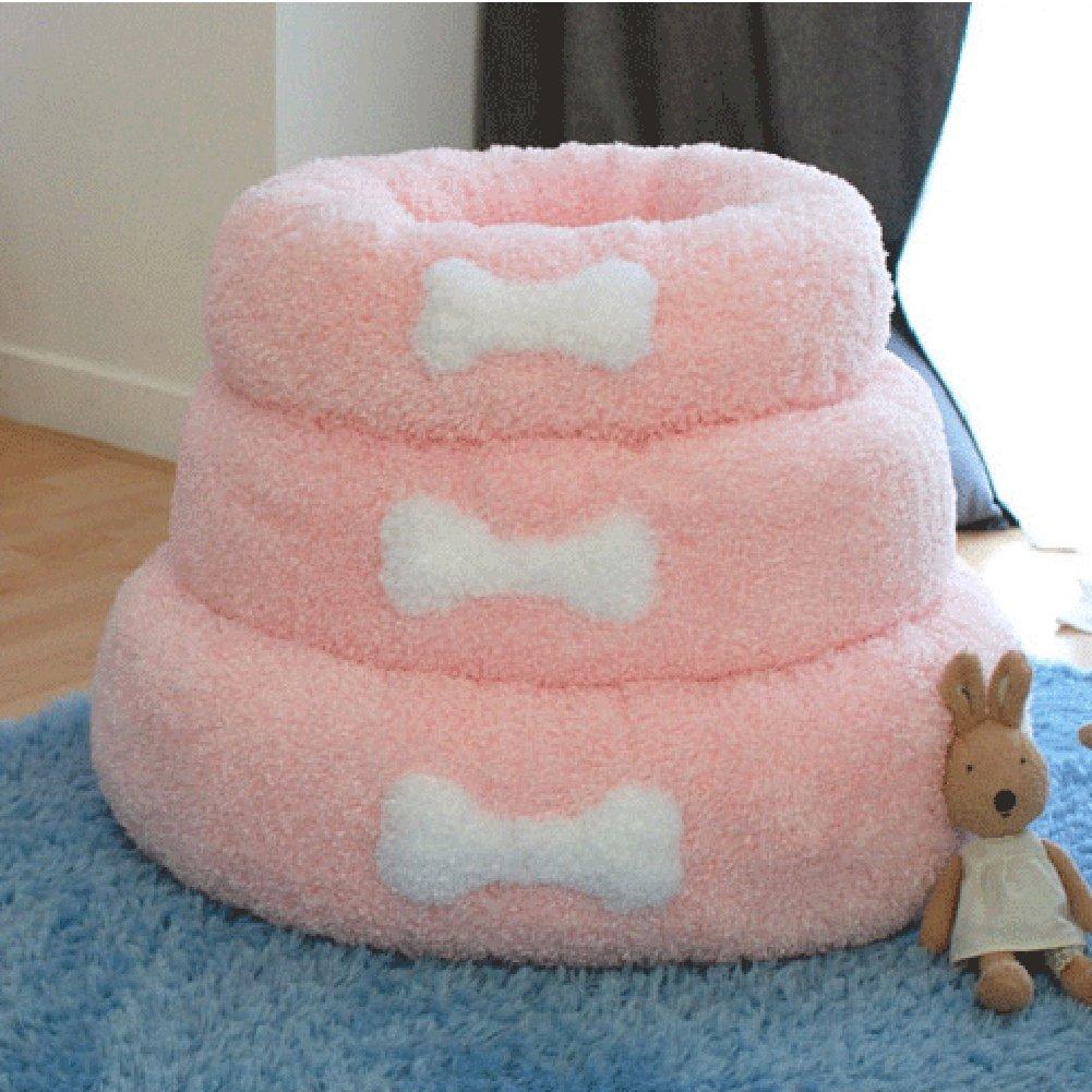 CHAMI Pet Bed Mat Pad Cushion Sofa Fluffy House Simple Round Bed Dog Cat Cat Dog Small Medium Cat Sleeping Bag Bed (L)