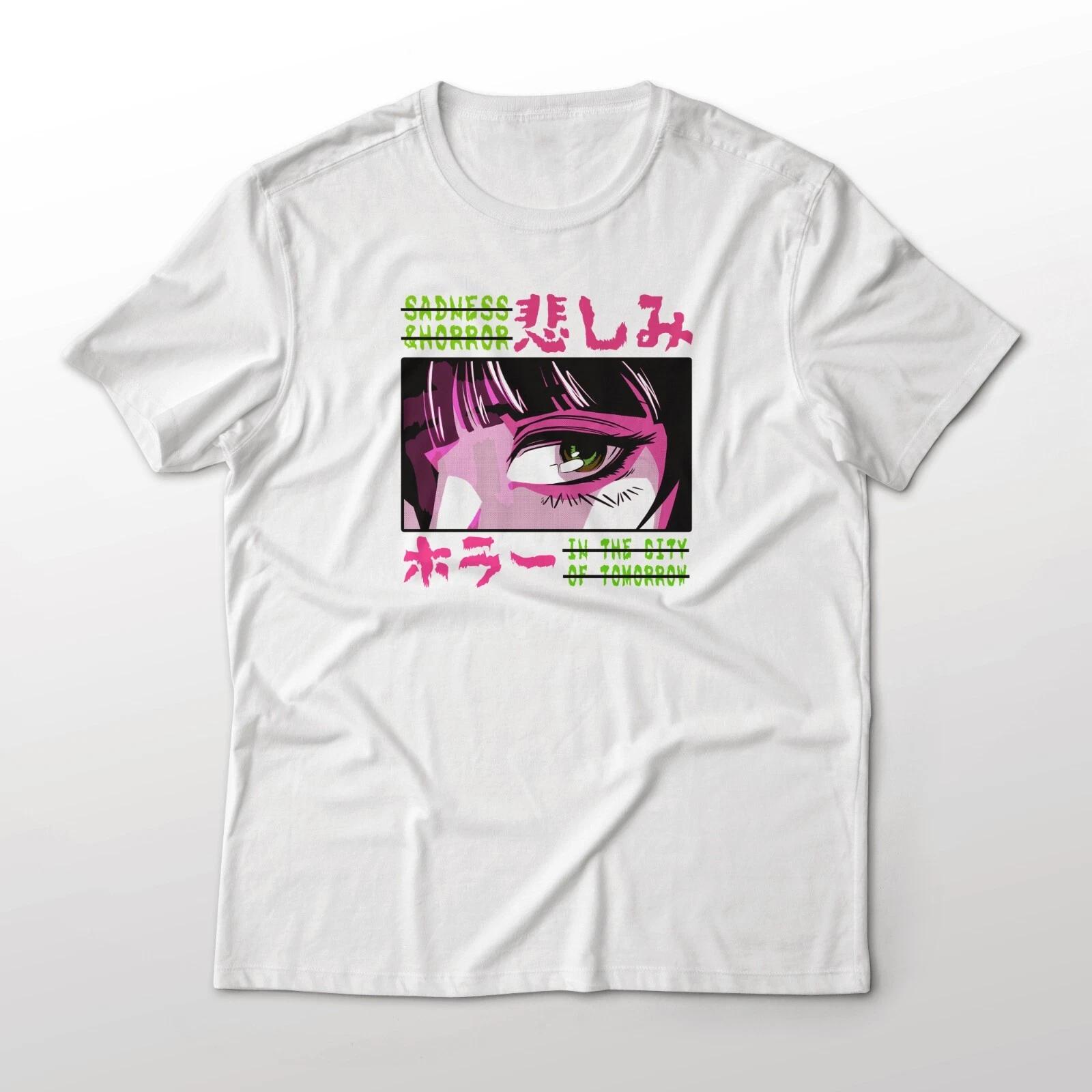 Horror Anime Girl Aesthetic Graphic T-T-Shirt Unisex Lightweight Cotton S