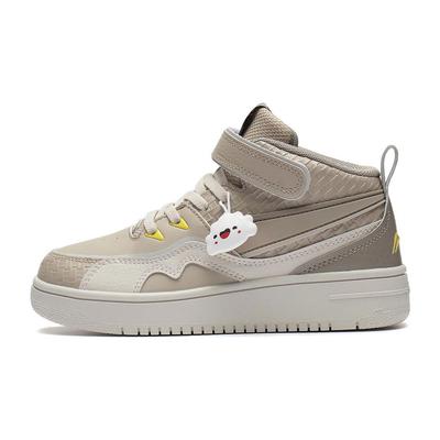 Li Ning 937 Comfortable Shock Absorption Mid-Top Casual Shoes Kids Sneaker Brown YKCS154-11