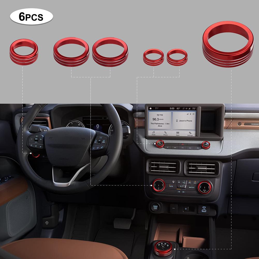 

6PCS Center Console AC Multimedia Gear Shift Knob Cover For Ford Maverick XL XLT LARIAT 2026 2026 Button Ring Cover Trim China Mainland