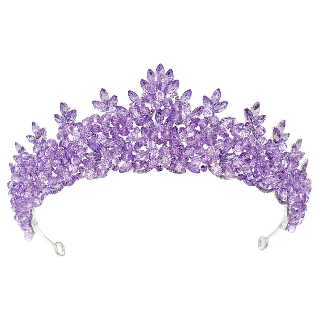 Baroque European and American Beauty Pageant Bridal Crown Tiara Alloy Crystal Wedding Headband Hair Accessories Crown