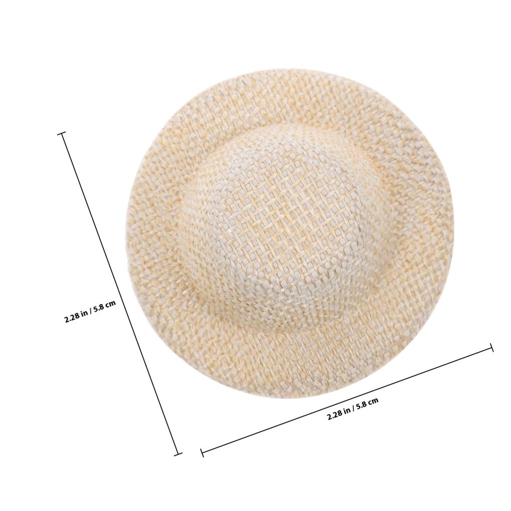 10Pcs Mini Straw Hats Small Hat Prop DIY Craft Decorative Mini House Photo Props Creative Ornament Small Hat Tiny Hats