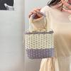 Colorful Beach Bag Large Capacity Tote Bag Shopping Patchwork Striped Handbag  Lady